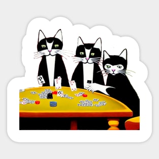 Cats playing poker Sticker